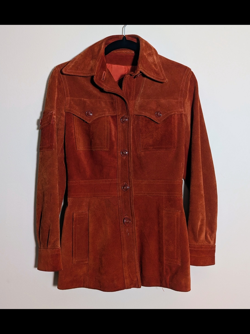 🧥 Vintage Casual Corner rust suede safari jacket made in Uruguay - Picture 14 of 15